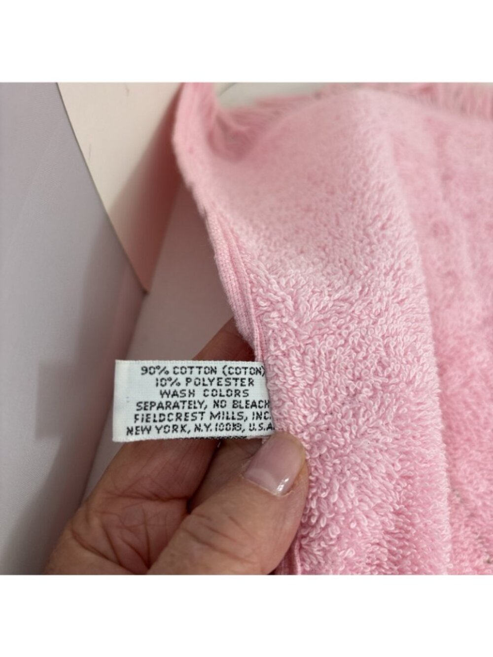 Vtg Appliquéd Amish Style Fieldcrest Hand Towels Pink Green Boy Girl - Picture 5 of 5